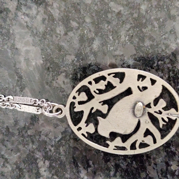 Silver Danecraft Partridge in a pear tree Necklace with silver chain - Picture 4 of 4